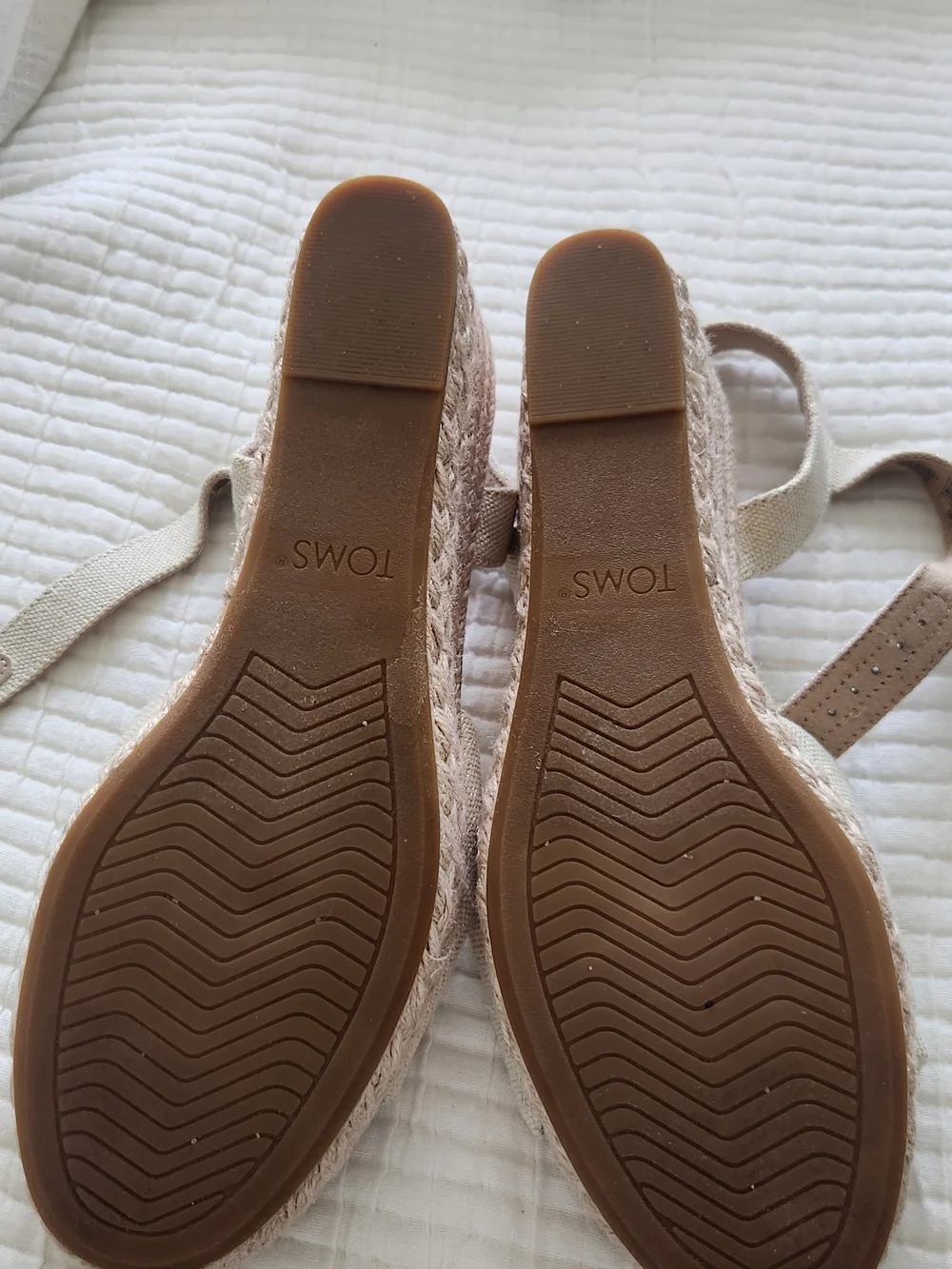 Toms Cream Canvas Knot Espadrille Sandals
